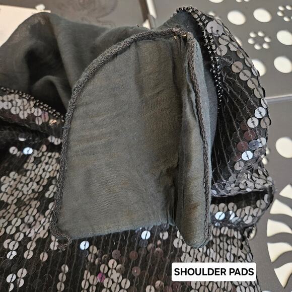 VTG Black Sequin Silk Top Party Occasion Jean for Joseph Le Bon | Women's S - Picture 11 of 16